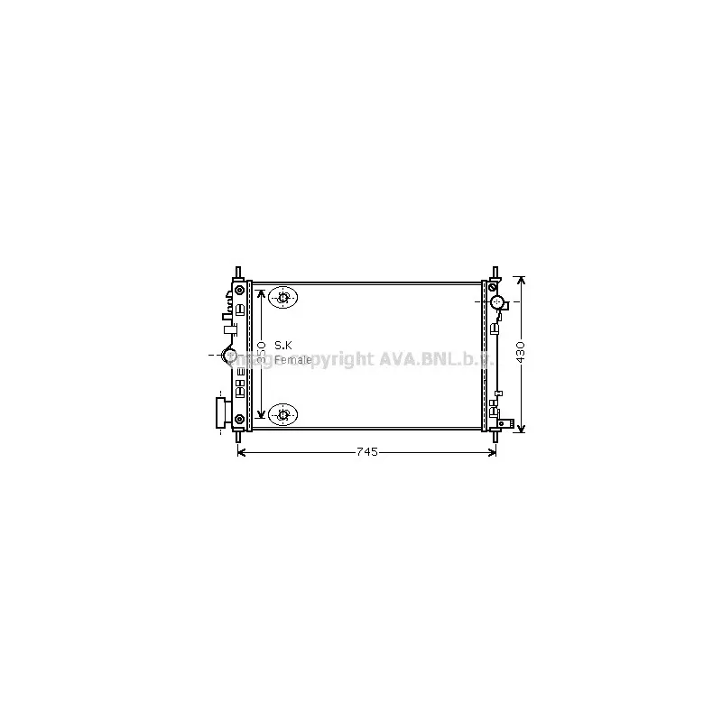 Radiateur, refroidissement du moteur AVA QUALITY COOLING OLA2472