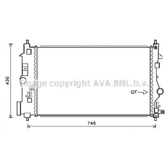 Radiateur, refroidissement du moteur AVA QUALITY COOLING OLA2488