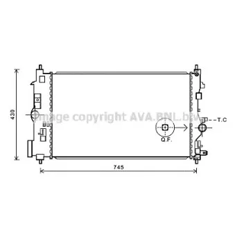 Radiateur, refroidissement du moteur AVA QUALITY COOLING OLA2591