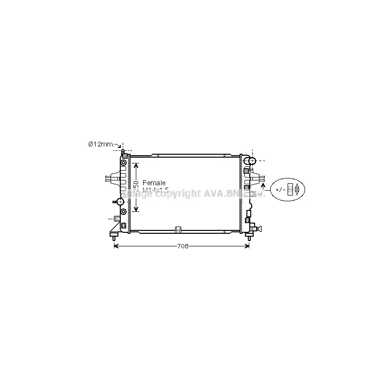 Radiateur, refroidissement du moteur AVA QUALITY COOLING OLA2625