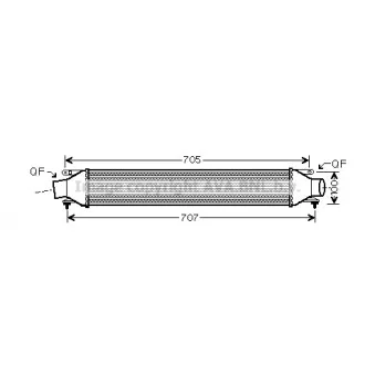 Intercooler, échangeur AVA QUALITY COOLING OLA4422