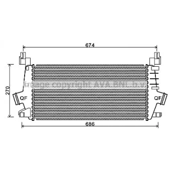 Intercooler, échangeur AVA QUALITY COOLING OLA4548