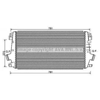 Intercooler, échangeur AVA QUALITY COOLING OLA4550