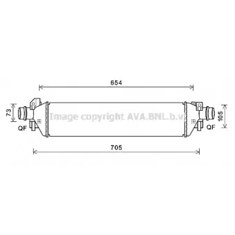 Intercooler, échangeur AVA QUALITY COOLING OLA4664