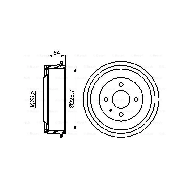 Tambour de frein BOSCH 0 986 477 012