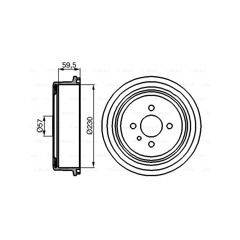 Tambour de frein BOSCH 0 986 477 022