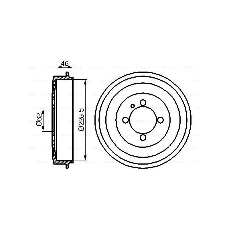 Tambour de frein BOSCH 0 986 477 039
