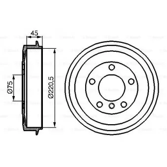 Tambour de frein BOSCH 0 986 477 043