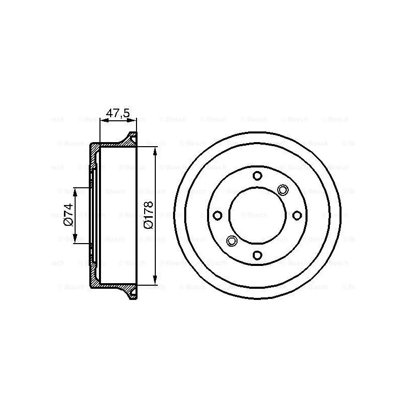 Tambour de frein BOSCH 0 986 477 062