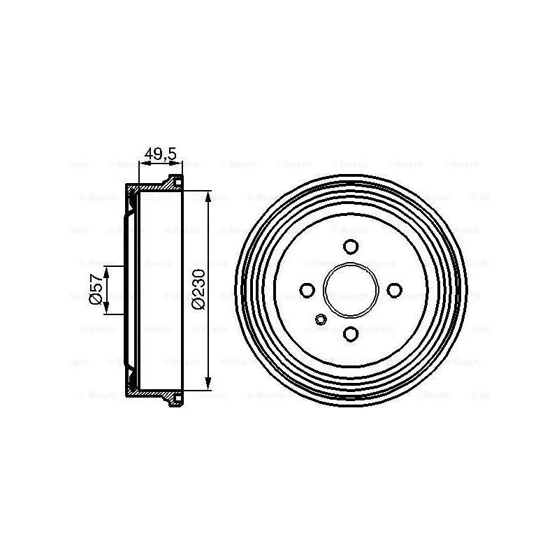 Tambour de frein BOSCH 0 986 477 100