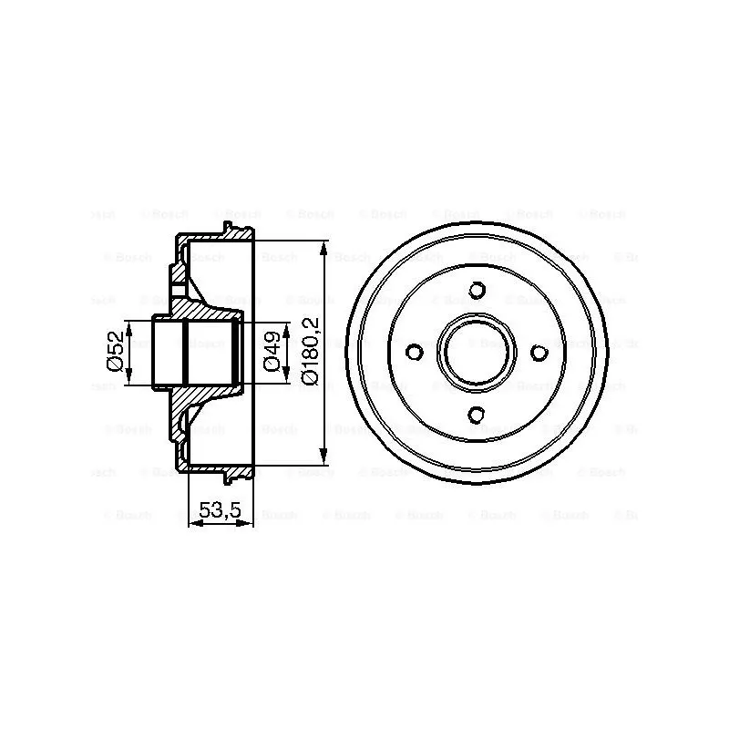 Tambour de frein BOSCH 0 986 477 117