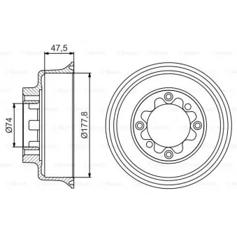 Tambour de frein BOSCH 0 986 477 154