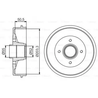 Tambour de frein BOSCH 0 986 477 172