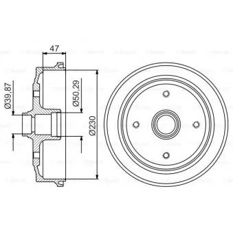 Tambour de frein BOSCH 0 986 477 176