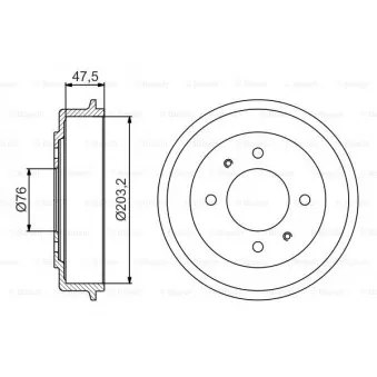 Tambour de frein BOSCH 0 986 477 180