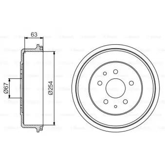 Tambour de frein BOSCH 0 986 477 183