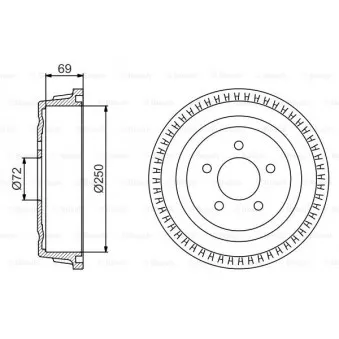 Tambour de frein BOSCH 0 986 477 185