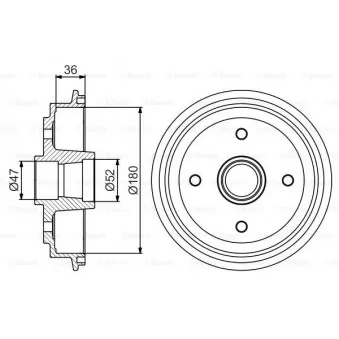Tambour de frein BOSCH 0 986 477 187