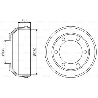 Tambour de frein BOSCH 0 986 477 195