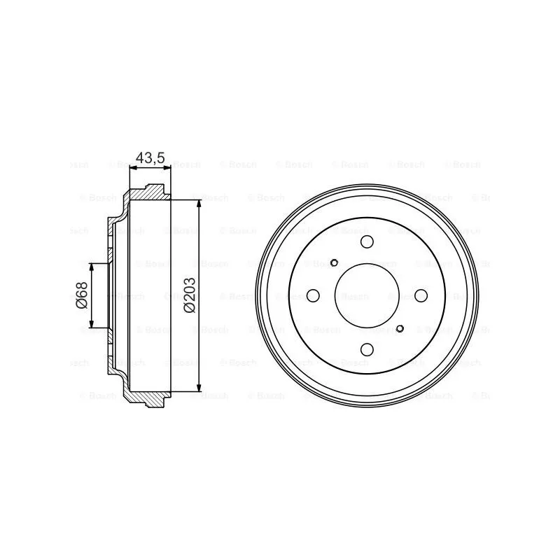 Tambour de frein BOSCH 0 986 477 198
