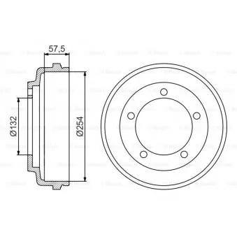 Tambour de frein BOSCH 0 986 477 204