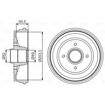 Tambour de frein BOSCH 0 986 477 205