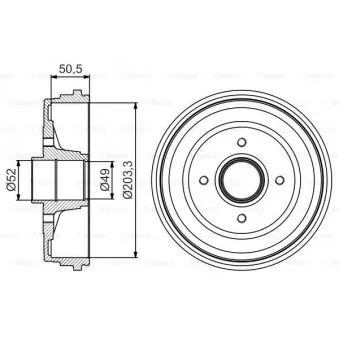 Tambour de frein BOSCH 0 986 477 206