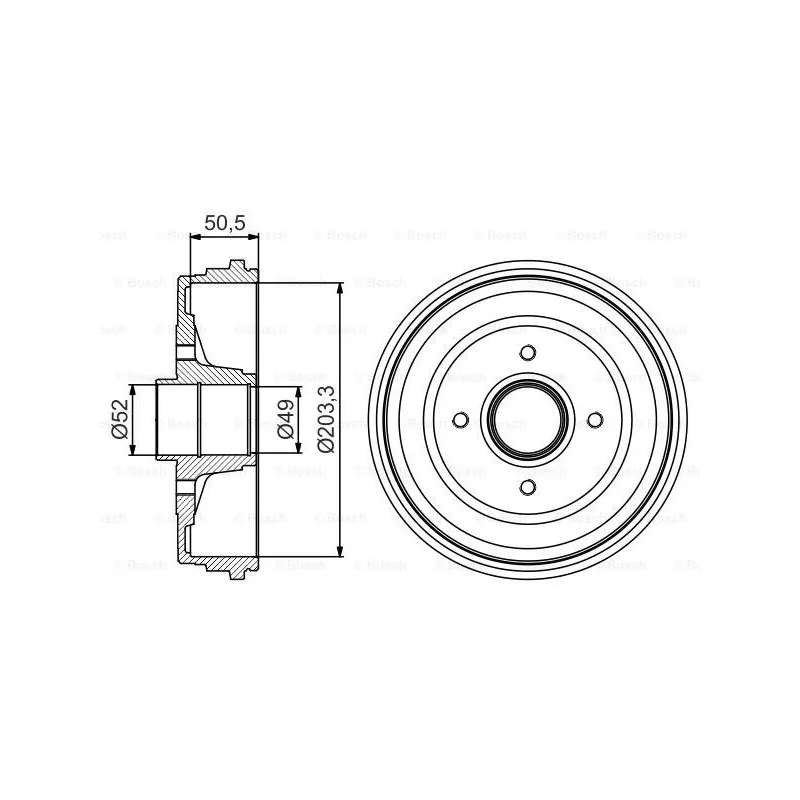 Tambour de frein BOSCH 0 986 477 206