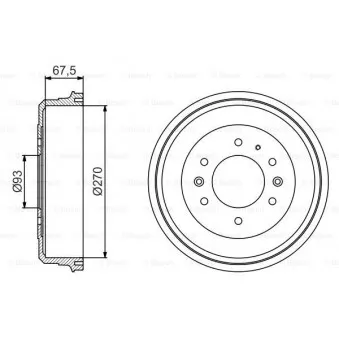 Tambour de frein BOSCH 0 986 477 249