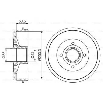 Tambour de frein BOSCH 0 986 477 254