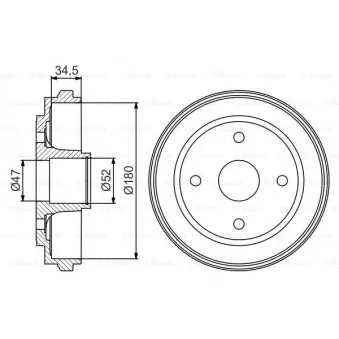 Tambour de frein BOSCH 0 986 477 264