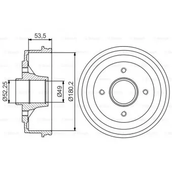 Tambour de frein BOSCH 0 986 477 270