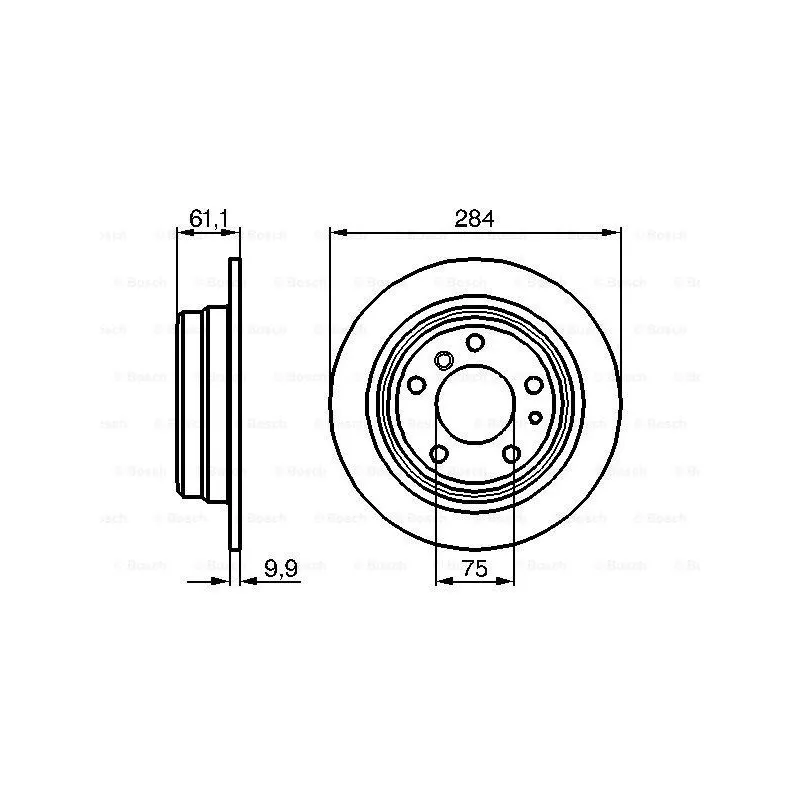 Jeu de 2 disques de frein arrière BOSCH 0 986 478 044