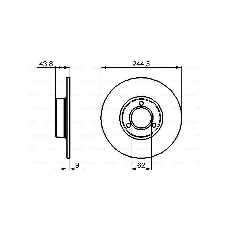 Jeu de 2 disques de frein avant BOSCH 0 986 478 052