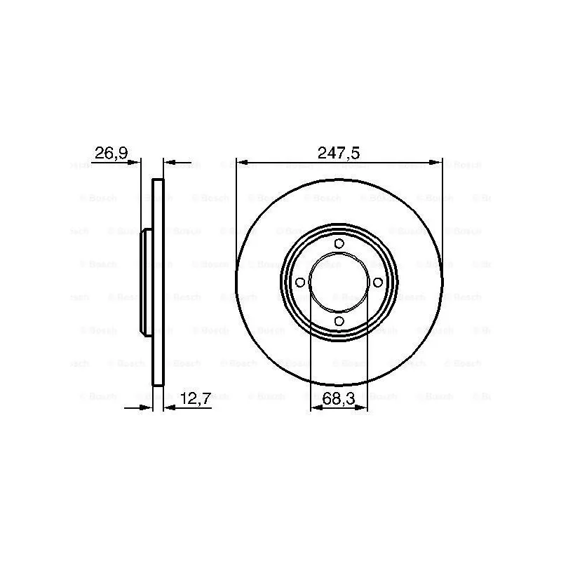 Jeu de 2 disques de frein avant BOSCH 0 986 478 071