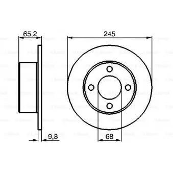 Jeu de 2 disques de frein arrière BOSCH 0 986 478 073