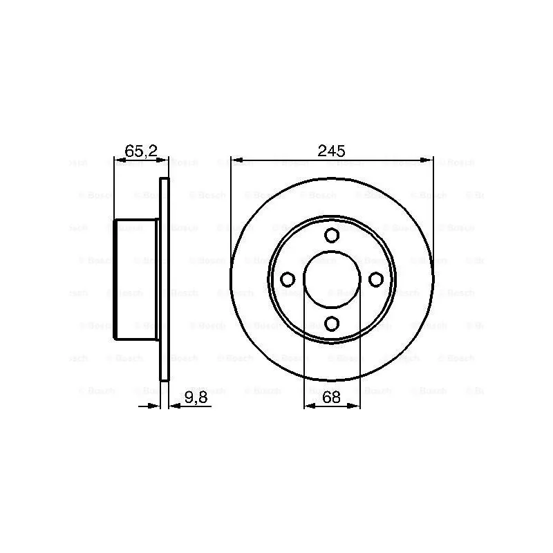 Jeu de 2 disques de frein arrière BOSCH 0 986 478 073