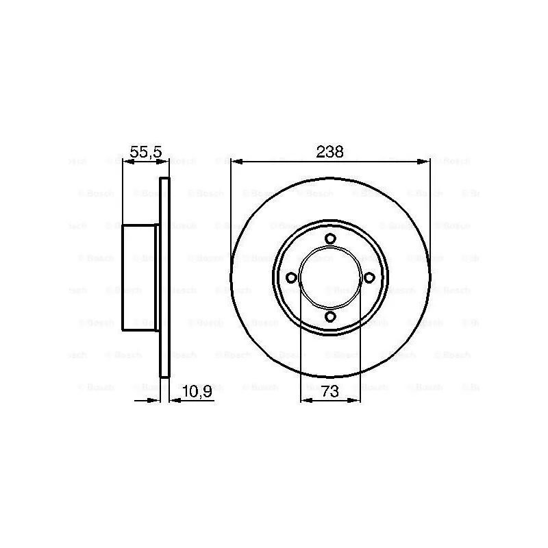 Jeu de 2 disques de frein avant BOSCH 0 986 478 079