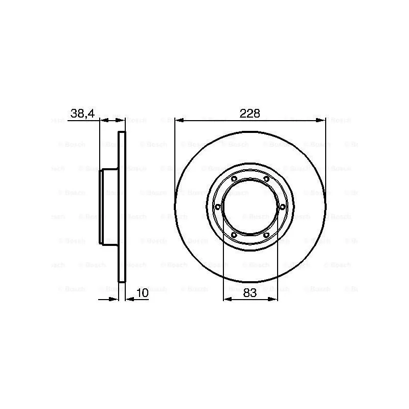 Jeu de 2 disques de frein avant BOSCH 0 986 478 103