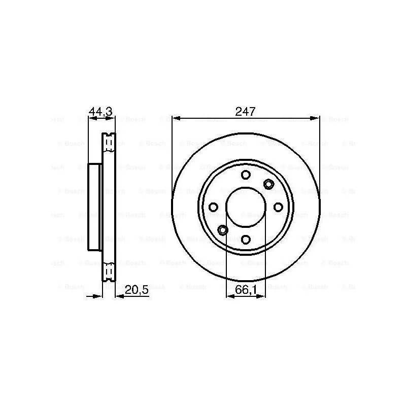 Jeu de 2 disques de frein avant BOSCH 0 986 478 211