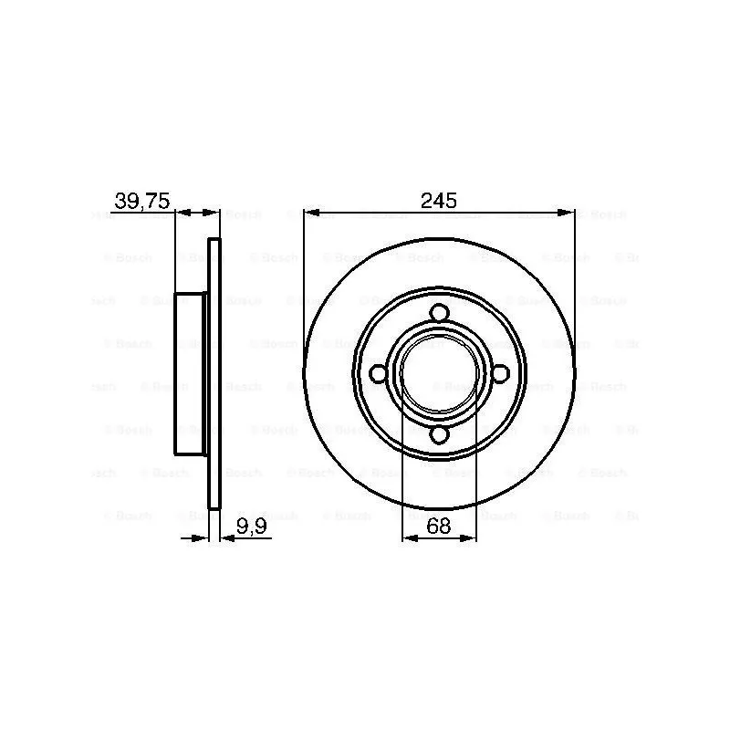 Jeu de 2 disques de frein arrière BOSCH 0 986 478 216