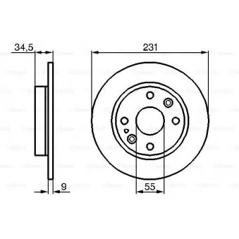 Jeu de 2 disques de frein arrière BOSCH 0 986 478 242