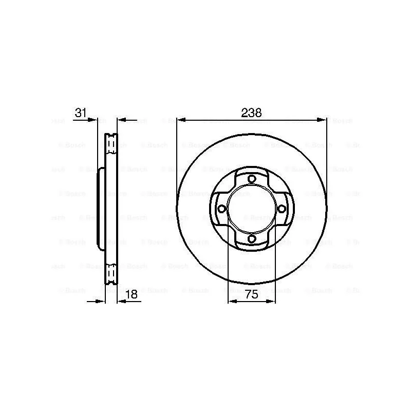 Jeu de 2 disques de frein avant BOSCH 0 986 478 249
