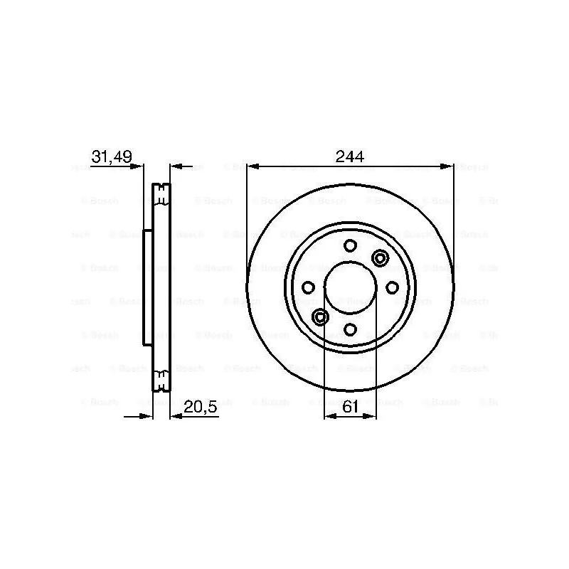 Jeu de 2 disques de frein avant BOSCH 0 986 478 278