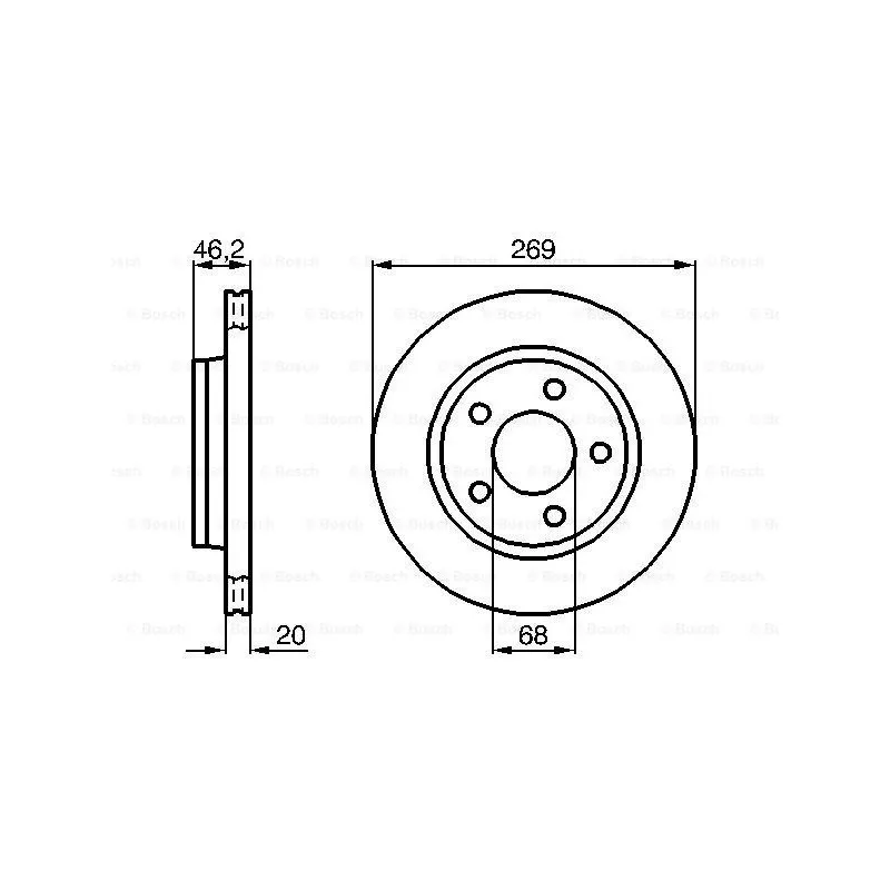 Jeu de 2 disques de frein arrière BOSCH 0 986 478 316