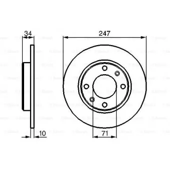 Jeu de 2 disques de frein arrière BOSCH 0 986 478 359