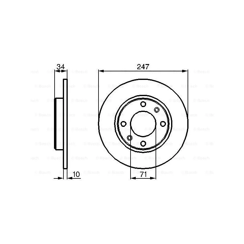Jeu de 2 disques de frein arrière BOSCH 0 986 478 359