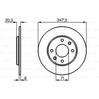 Jeu de 2 disques de frein arrière BOSCH