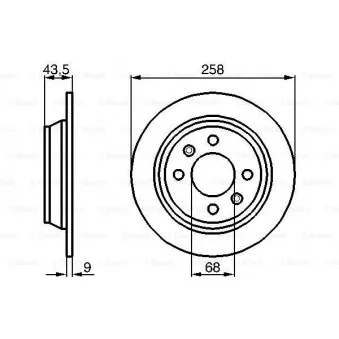 Jeu de 2 disques de frein arrière BOSCH 0 986 478 374