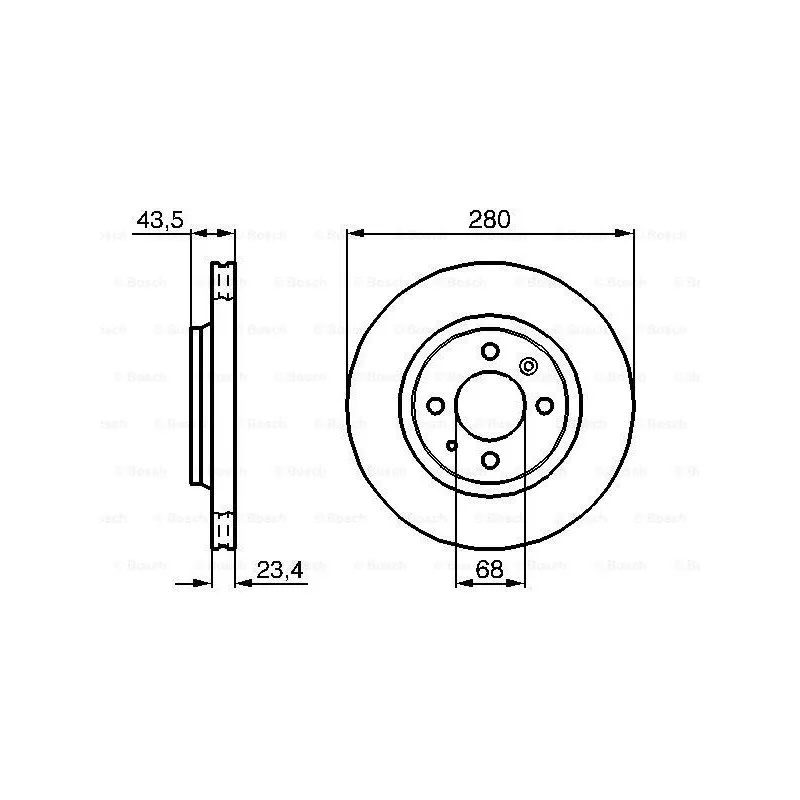 Jeu de 2 disques de frein avant BOSCH 0 986 478 375